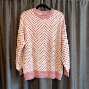 NWT Super Soft red and white striped Sweater